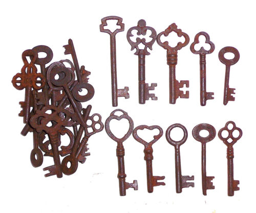 Lot de 50 clés squelette en fer anciennes steampunk - Photo 1 sur 3