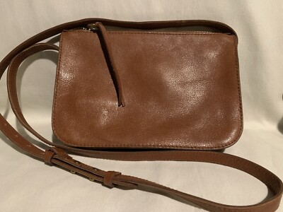 Madewell Transport Small Saddle Bag Purse Tan Leather Mini Tote
