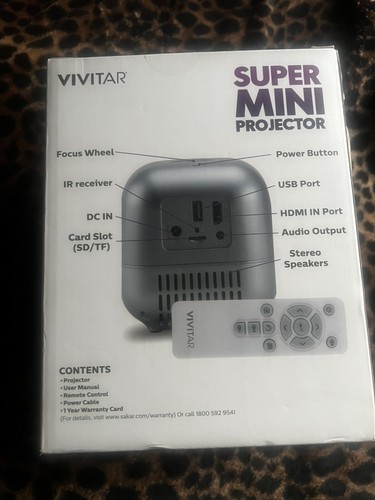 VIVITAR SUPER MINI PORTABLE PROJECTOR 1080P SUPPORT FHD - New - Fast Shipping - 第 2/5 張圖片
