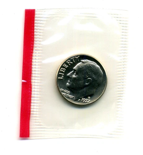 1972 D GEM BU ROOSEVELT DIME UNCIRCULATED US GOVERNMENT SEALED US COIN #8885
