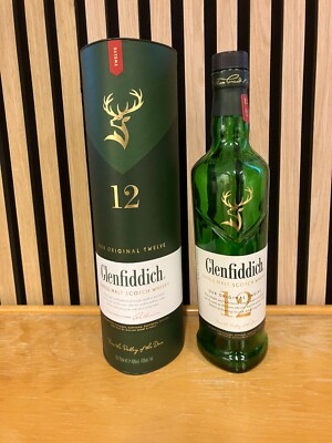 Glenfiddich 12 Jahre Single Malt - leere Flasche und Karton