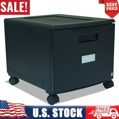 Single Drawer Mini File Cabinet W/ Lock Casters 18.3 X 14.8 X 12.8 In Stackable