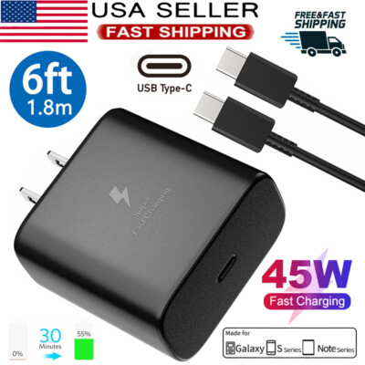 #ad 45W Super Fast Charging Type C Wall ChargerCable For Samsung Galaxy S23 S20 $1.89