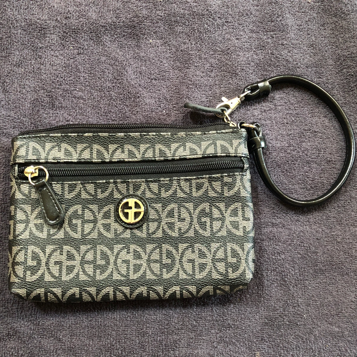 Giani Bernini Wristlet With Logo Gray & Black