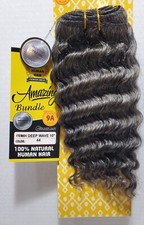 10 inch Deep Wave 100 Human Hair Tangle free Color 44 salt pepper hair