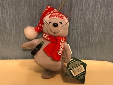 1998 Coca Cola Plush Ornament Seal With red cap and scarf New with tags
