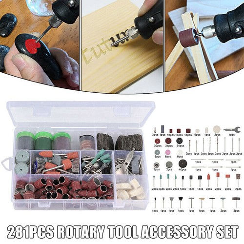 281x Rotary Drill Bit Tool Polishing Accessories Cutting Kit For Dremel Grinding - Picture 12 of 12