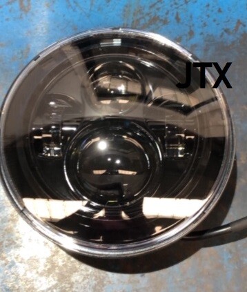 JTX 7" Blacked Out Halo Headlight White Mini Cooper S Clubman Moke Morris Minor - Picture 3 of 12