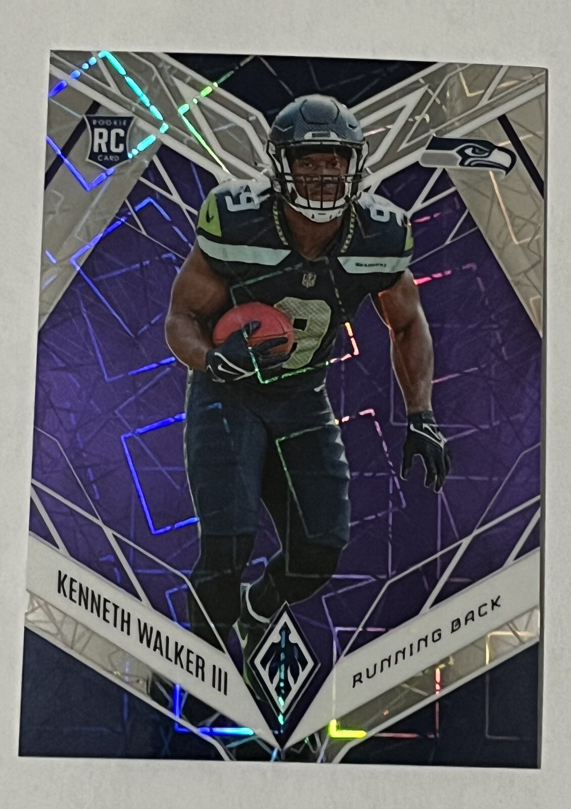 2022 Panini Phoenix Kenneth Walker #118 RC Lazer PURPLE Prizm #/99 Seahawks