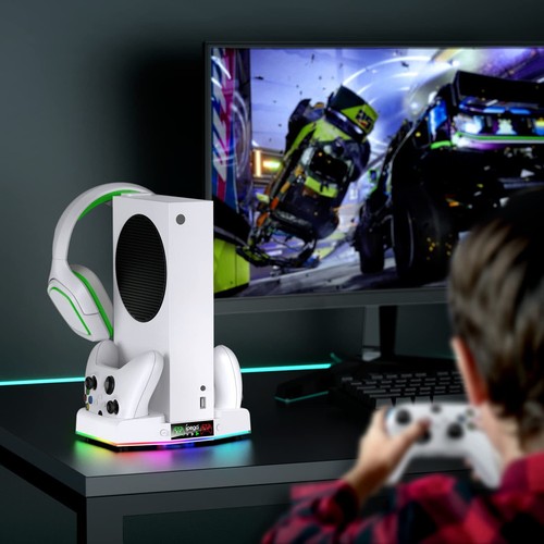 RGB Cooling Stand & Charging Station for Xbox Series S with Cooler Fan Fast - Picture 2 of 8