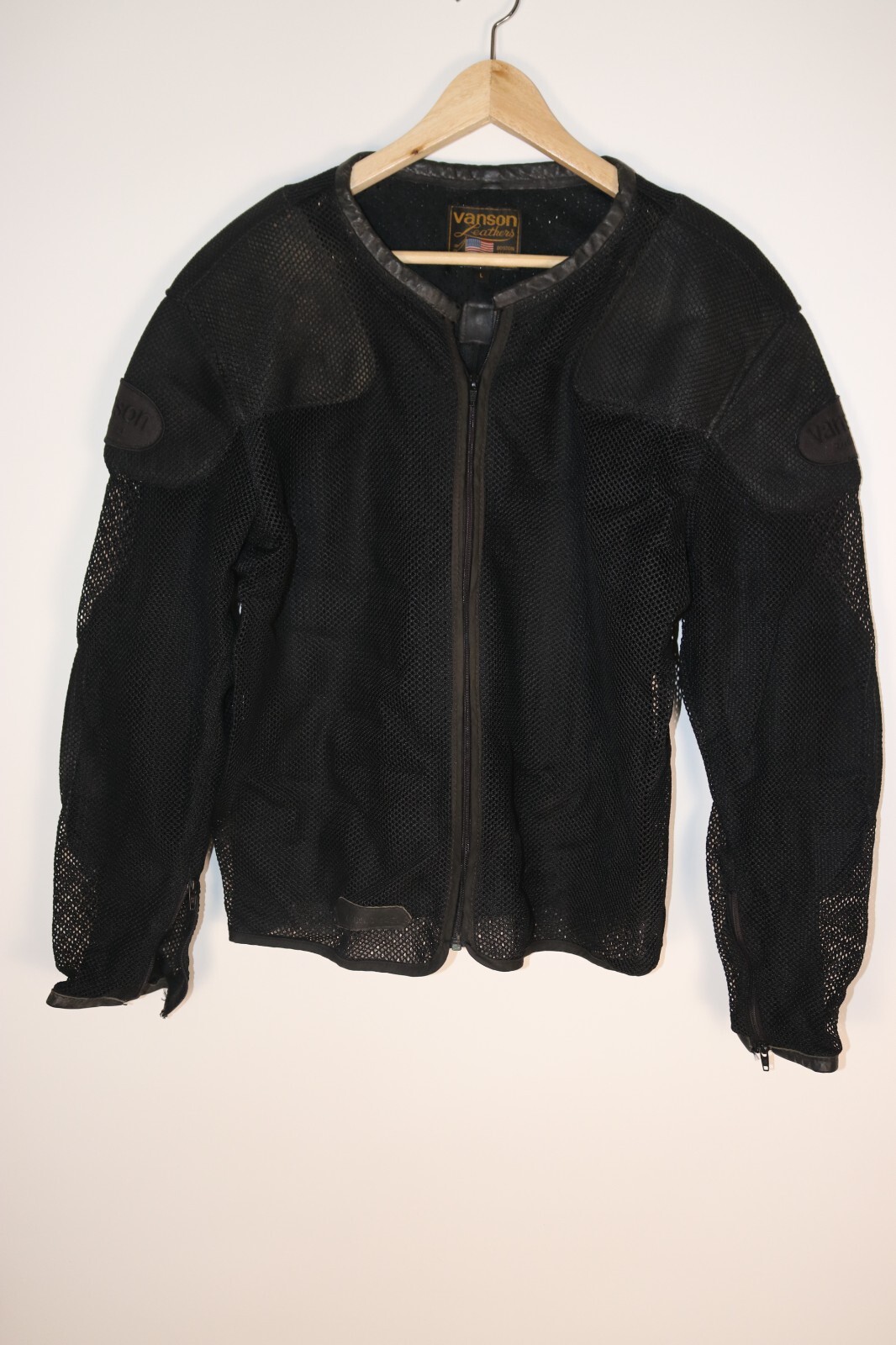 Vanson Leathers Black Mesh Motorcycle Jacket Large Ma… Gem