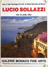 Affiche LUCIO SOLLAZZI 1994 Exposition Galerie Monaco Fine Arts - Monte Carlo