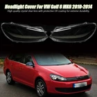 For VW Golf 6 MK6 2010-2014 Pair Plastic Headlight Lens Lenses Cover Clear Shell