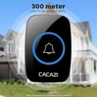 Wireless Doorbell Chime Waterproof Plugin Receiver Adjustable 5 Volume Lev 300M