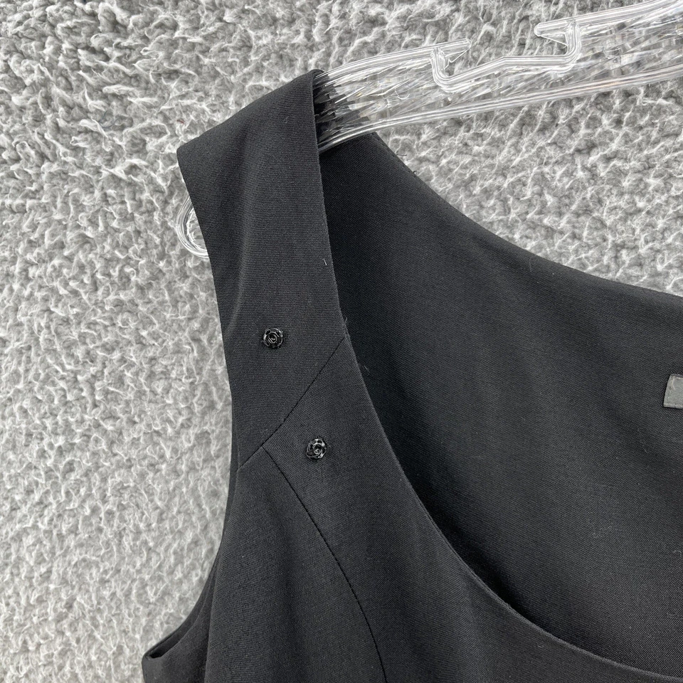 Vestido Alberta Ferretti para mujer 8 negro clásico sin mangas funda profesional LBD Italia Foto 3 de 4