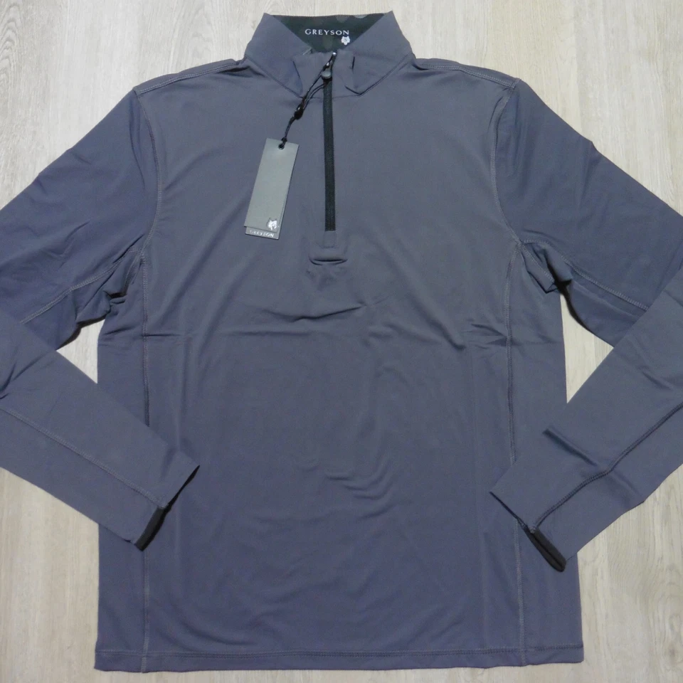 GREYSON Mens S SMALL TATE MOCKNECK 1/4 ZIP PULLOVER STINGRAY GREY GOLF MCLSCK94 - Image 3 of 4