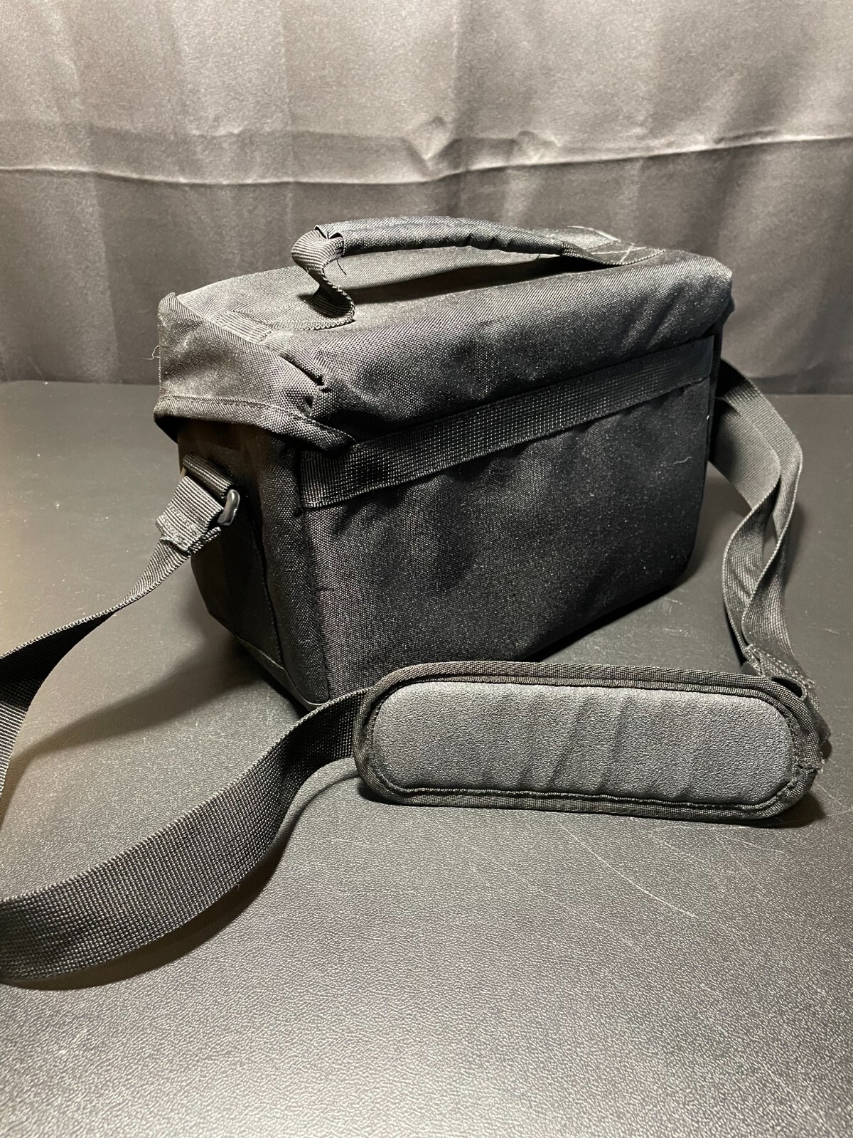 Canon Camera Bag Black Nylon w/ Divider Canvas Case Shoulder Strap Bag