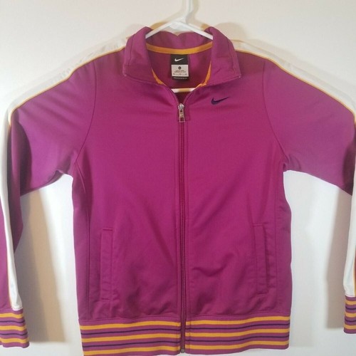 Nike Youth Girls XL Pink White Orange Jr Full Zip Long Sleeve Jacket
