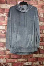 32 Degrees Heat Hoodie Pullover Womens Magnet Color Charcoal Velvet Feel NWT B74
