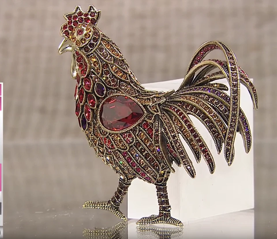 New HEIDI DAUS UPTOWN ROOSTER CRYSTAL BROOCH PIN RET $190 BIG BOLD & BEAUTIFUL!! - Image 2 of 4