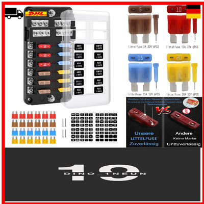 Endark Car Fuse Holder & LED-Display für 12 Kompartamente