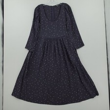 Madewell Alicia Long-Sleeve Scoopneck Midi Dress Size 4 Blue Night Stars Print