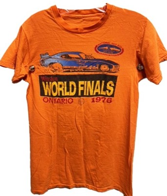 VRHTF RARE SUPER COOL VINTAGE ''1976 NHRA WORLD FINALS AT ONTARIO'' MEDIUM T SHIRT