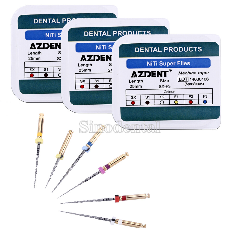 Dental File AZDENT Dental NITI Rotary Files Gold Taper - Endodontic ...