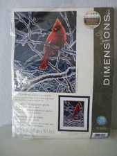 Dimensions ICE CARDINAL Counted Cross Stitch Kit #70-35292 Winter Bird Sealed