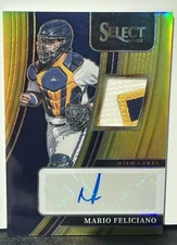 2022 Panini Select Mario Feliciano Signature Materials Gold Prizm /10  Auto