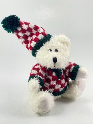 Hugfun Y2K 2000 Christmas Articulates Plush White Polar Bear Knitted Sweater Hat - Picture 2 of 8