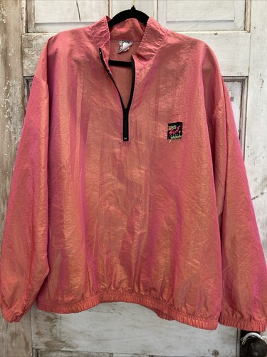 Rompevientos estilo surf vintage para hombre talla única rosa iridiscente cuarto cremallera EE. UU. - Imagen 13 de 14