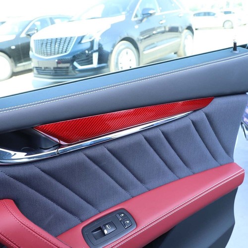 Borde de panel de puerta interior de fibra de carbono rojo para Maserati Ghibli Quattroporte 14-22 - Imagen 4 de 12