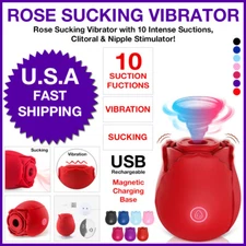 Vibrador de succión Rosa La Flor, estimulador de pezones y clítoris 10 succiones