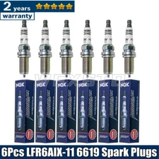 6Pcs LFR6AIX-11 IRIDIUM IX Resistor Spark Plug NGK For Lexus Mercedes-Benz 6619