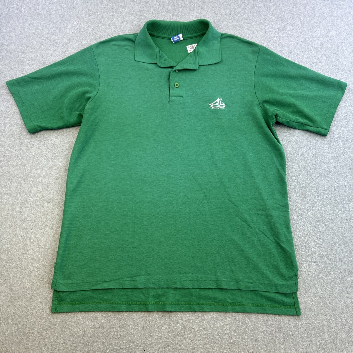 Vintage Champion Polo Shirt Mens XL Green Short Sleeve Casual
