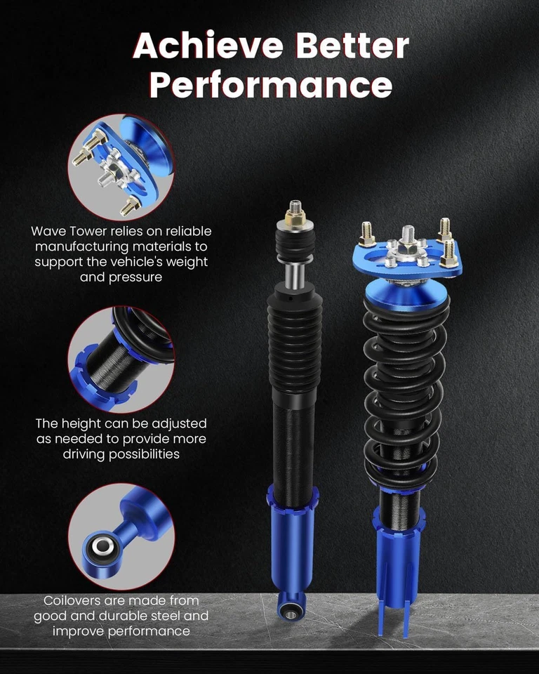 Kit de muelles de suspensión enrollables para Ford Mustang 1994-04 amortiguador puntales altura ajustable Foto 3 de 4