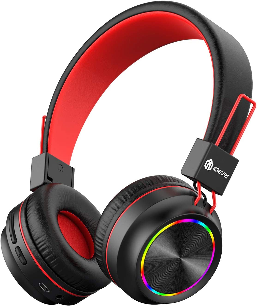 Iclever BTH03 Kids Headphones, Colorful LED Lights Kids Wireless