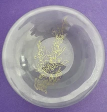 Vintage Annieglass Trinket Vanity Dish Gold Floral Design 6” Signed SALE!