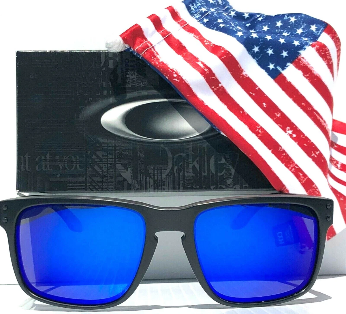 NEW* Oakley Holbrook USA Flag POLARIZED Galaxy Blue Iridium