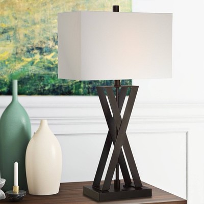 Lite Source Fonda 30'' High Dark Bronze Outlet and USB Table Lamp
