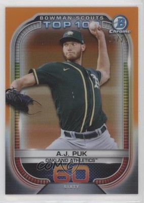 2021 Bowman Scouts Top 100 Orange Refractor 6/25 AJ Puk #BTP-60 02le