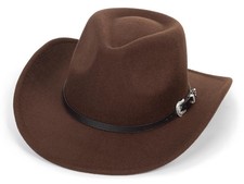 Western Cowboy Hat for Kids Toddler Girls Boys-Felt Fedora 2-6 Years, Brown