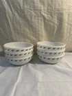 Vintage 6 Pyrex Tableware Green Leaf Chilli Cereal Bowls By Corning