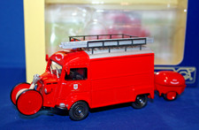 CITROEN H & TRAILER PUMP POMPIERS FIRE VAN - 1/43 scale by ELIGOR 101214 BOXED