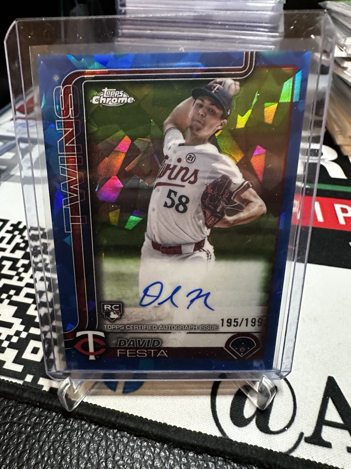 2025 Topps Chrome Sapphire #RA-DF David Festa RC Auto /199 Minnesota Twins
