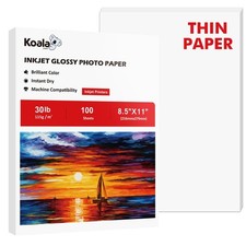 Koala Glossy Thin Inkjet Paper 8.5x11 Inches 100 Sheets 30LB 8.5"X11"