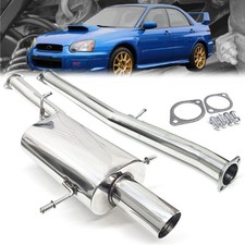 Manzo 3.5 Muffler Tip Catback Exhaust System For 02-07 Impreza Wrx Sti 2.02.5l