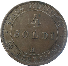 STATO PONTIFICIO. ROMA . 4 SOLDI 1869 PIO IX