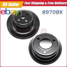 Sb Ford Water Pump Crank Pulley Single 1 Groove Black Steel 260 289 1965-67 V8